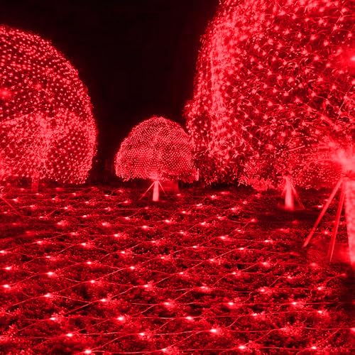 Lichternetz Außen, Lichterketten Vorhang 8 Modi, Lichterkette 200 LED 3M x 2M Weihnachten Lichtervorhang Außen, Weihnachtsbeleuchtung Wasserdicht für Büsche, Garten, Weihnachtsbaum, Zimmer, Balkon von SVYHUOK