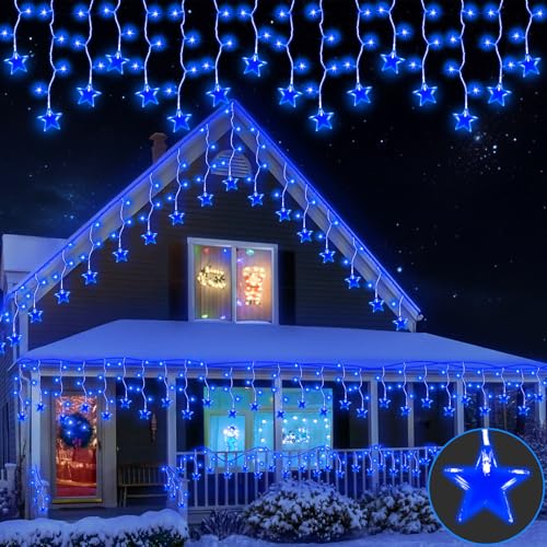 SVYHUOK Sterne Lichterkette Außen LED Weihnachten Lichtervorhang, Lichterketten Vorhang 8 Modi, Weihnachtsbeleuchtung Wasserdicht für Garten, Balkon, Fenster, Dachrinne, Haus, Geländer SVYHUOK Sterne Lichterkette Außen LED Weihnachten Lichtervorhang, Lichterketten Vorhang 8 Modi, Weihnachtsbeleuchtung Wasserdicht für Garten, Balkon, Fenster, Dachrinne, Haus, Geländer von SVYHUOK