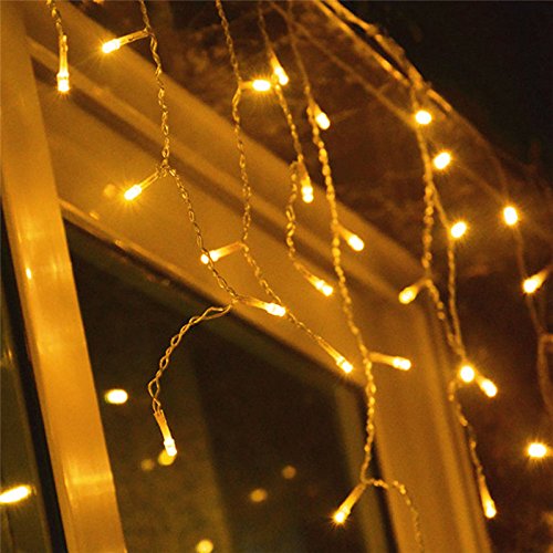 SWANEW LEDs Lichterkette LED Eisregen 8 Betriebsarten LED Lichtervorhang für Innenausstattung Außenbereich Schlafzimmer Hochzeit Weihnachten Party (Warmweiß, 600LEDs) von SWANEW