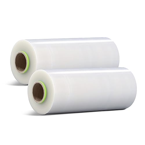 SWAVGO Stretchfolie - Transparent Wickelfolie, Verpackungsfolie auf Rolle, Palettenfolie, Schrumpffolie,Folie für Möbel Umzug, Handstretchfolie (2 Stück, 25 cm x 600 m) von SWAVGO