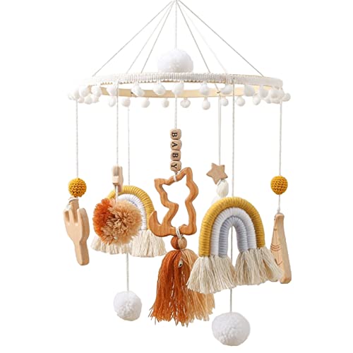 Baby Mobile Holz Niedlich Katze Hängende Bettglocke, Regenbogen Babybett Mobile Windspiele mit Filzbällen, Kinderzimmer Hängende Bettglocke, Neugeborenen Geschenk für Baby Mädchen oder Jungen Baby Mobile Holz Niedlich Katze Hängende Bettglocke, Regenbogen Babybett Mobile Windspiele mit Filzbällen, Kinderzimmer Hängende Bettglocke, Neugeborenen Geschenk für Baby Mädchen oder Jungen von SWECOMZE