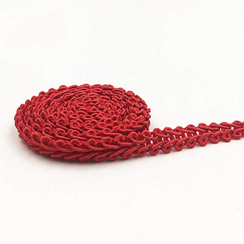 SWECOMZE 12mm Breite Posamentenborte für Hochzeit Geburtstag Party DIY Handwerk Dekoration (10m,Rot) von SWECOMZE