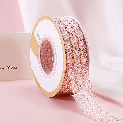 SWECOMZE 20 Meter Spitzenband Vintage Spitzenbordüre Zum Nähen für Hochzeit Tischdeko Basteln DIY Handwerk Geschenkband (Rosa) von SWECOMZE