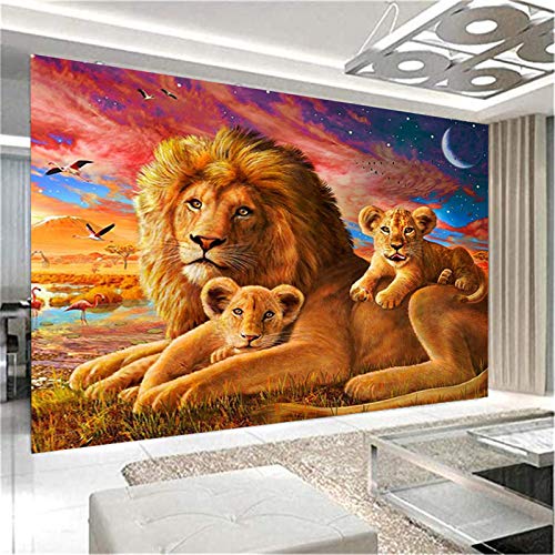 SWECOMZE 5D Diamond Painting Löwenfamilie DIY Diamant Malerei Crystal Full Bohrer Strass Stickerei Handgemachtes Arts Daheim Dekoration (D,120x80cm) von SWECOMZE