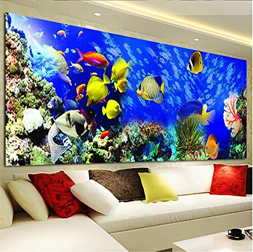 SWECOMZE DIY 5D Diamant Malerei Fisch Ozean, Kristall Strass Stickerei Bilder DIY Diamond Painting für Home Wand-Decor (120 * 45cm) von SWECOMZE