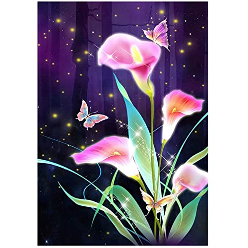 SWECOMZE DIY Diamond Painting 5D Calla-Lilie Diamant Painting Set Full Drill Stickerei Groß Bilder Diamonds Malerei für Home Wand Dekor (40X50cm) von SWECOMZE