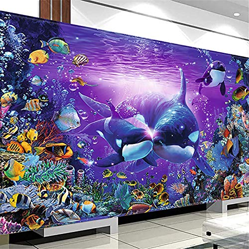 SWECOMZE DIY Diamond Painting Set,5D Diamant malerei Unterwasserwelt Delfin Diamant Bilder Kits, Strass Stickerei Wohnwanddekoration (80 * 40cm) von SWECOMZE