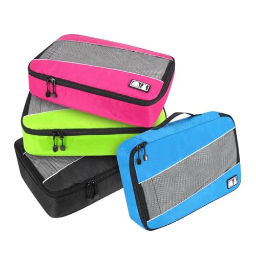 4 kleine Packwürfel für Koffer, Gepäck, Koffer, Organizer, Taschen, Netzstoff, Kleidung, Packtaschen für Gepäck, 4 Farben von SWEDOU