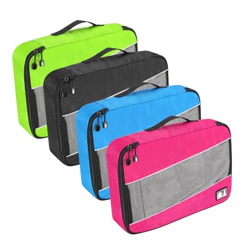 SWEDOU Packwürfel für Reisen, 4 große Packwürfel für Koffer, Gepäck, Koffer, Organizer, Taschen, Netzstoff, Kleideraufbewahrung, Organizer Taschen für Rucksack, 4 Farben SWEDOU Packwürfel für Reisen, 4 große Packwürfel für Koffer, Gepäck, Koffer, Organizer, Taschen, Netzstoff, Kleideraufbewahrung, Organizer Taschen für Rucksack, 4 Farben von SWEDOU