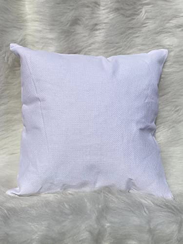 SWEET HOME Kissenhülle aus Baumwoll-Aida-Stoff, Kreuzstich, 11ct, 40 x 40 cm, Weiß, einfarbig, Dekorative Kissenhülle für Sofas oder Stühle, Bettwäsche und Kissen für das Schlafzimmer SWEET HOME Kissenhülle aus Baumwoll-Aida-Stoff, Kreuzstich, 11ct, 40 x 40 cm, Weiß, einfarbig, Dekorative Kissenhülle für Sofas oder Stühle, Bettwäsche und Kissen für das Schlafzimmer von SWEET HOME