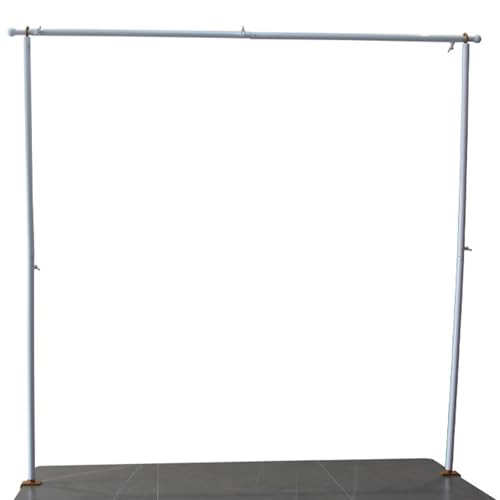 SWEETBIUTI Über dem Tischstab Ständer mit Klammern Eisentischbogen Verstellbarer Tischstange, 39 '' High 47 ''-87'Long für Geburtstag Hochzeitsfeier Halloween Dekoration, Weiß von SWEETBIUTI