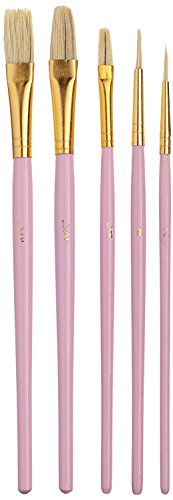 KitchenCraft Sweetly Does It 5er Set Pinsel für Kuchendekoration, Pink, 2,5 mm, 3 mm, 5 mm, 2 x 10 mm Pinselspitzen von KitchenCraft