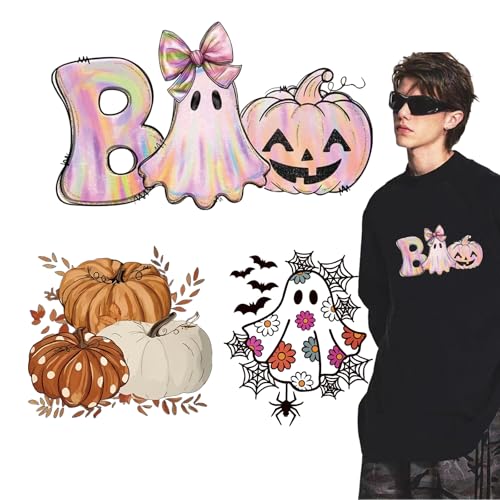 Halloween Bügelbilder Kürbis Spinne Bügelbilder 3 Bögen Herbst Wärmetransfer Vinyl Designs Niedlicher Geist Bügelaufkleber für Hut Damen & Herren T-Shirt Kissen Leinwand Tasche DIY Dekor Halloween Bügelbilder Kürbis Spinne Bügelbilder 3 Bögen Herbst Wärmetransfer Vinyl Designs Niedlicher Geist Bügelaufkleber für Hut Damen & Herren T-Shirt Kissen Leinwand Tasche DIY Dekor von SWEKKE