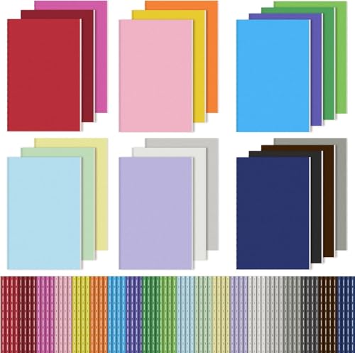 100 Stück Klein Notizblock Liniert, A6 Notizbuch 9 x 14 cm Pocket Notizbücher Reisejournal, Skizzenbücher für Kinder, Studenten, Büro, 24 Blätter/48 Seiten (20 Farben) von SWHCM