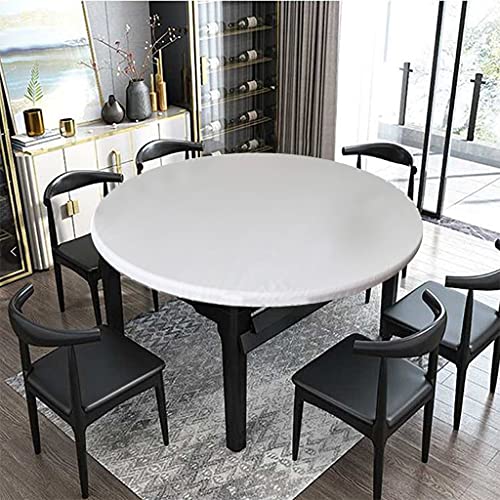 Spann Tischdecke Rund Elastische Gartentischdecke Outdoor Tischdecke Wasserdicht Rutschfestem Runden Tischdecken mit Gummizug Weiß 90cm Spann Tischdecke Rund Elastische Gartentischdecke Outdoor Tischdecke Wasserdicht Rutschfestem Runden Tischdecken mit Gummizug Weiß 90cm von SWHLN