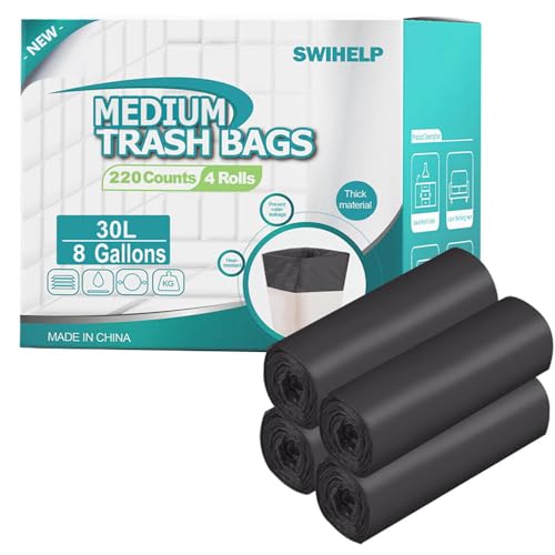 SWIHELP Müllbeutel 30 Liter,Mittel Küchenabfallsäcke Großküchen Kunststoff-Müllsäcke,Recycling Müllbeutel Für Gartenabfälle,Zuhause, Küche,220 Stück 4 Rollen SWIHELP Müllbeutel 30 Liter,Mittel Küchenabfallsäcke Großküchen Kunststoff-Müllsäcke,Recycling Müllbeutel Für Gartenabfälle,Zuhause, Küche,220 Stück 4 Rollen von SWIHELP