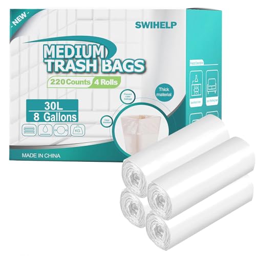 SWIHELP Müllbeutel 30 Liter,Mittel Küchenabfallsäcke Großküchen Kunststoff-Müllsäcke,Recycling Müllbeutel Für Gartenabfälle,Zuhause, Küche,220 Stück 4 Rollen SWIHELP Müllbeutel 30 Liter,Mittel Küchenabfallsäcke Großküchen Kunststoff-Müllsäcke,Recycling Müllbeutel Für Gartenabfälle,Zuhause, Küche,220 Stück 4 Rollen von SWIHELP