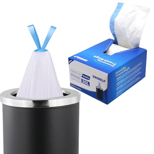 Mittelgröße Müllbeutel Sack,Säcke mit praktischem Zugband, 25-30 Liter für Badezimmer,Toilette,150 Stück Mülltüten mit Kordelzug Mittelgröße Müllbeutel Sack,Säcke mit praktischem Zugband, 25-30 Liter für Badezimmer,Toilette,150 Stück Mülltüten mit Kordelzug von SWIHELP
