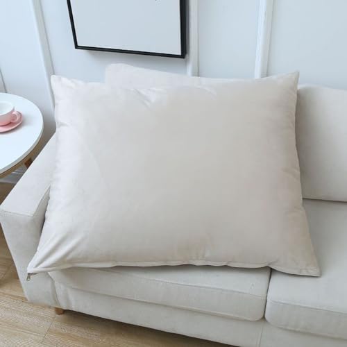 Samt Kissenbezüge 50x70,40x70 Kissenbezug 2er Set 40x60 Kissenhülle Rechteckig Für Dekokissen Samtstoff 60x80, Dekorative Zierkissen -hüllen Sofa Kissen Bezug(Beige,60x80 cm Set of 2) von SWJ-swjssb