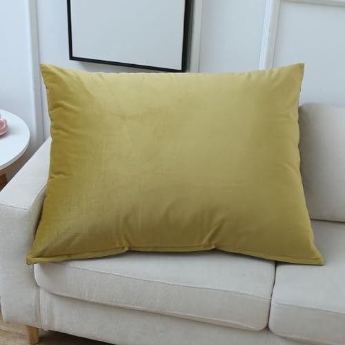 Samt Kissenbezüge 50x70,40x70 Kissenbezug 2er Set 40x60 Kissenhülle Rechteckig Für Dekokissen Samtstoff 60x80, Dekorative Zierkissen -hüllen Sofa Kissen Bezug(Olive Green,50x70 cm Set of 2) von SWJ-swjssb