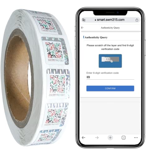 1000 Stück Qr Code Anti-Fälschung Aufkleber Sicherheitsetikett 19 * 21mm Scratch Off Anti Falschung Aufkleber mit Authentizität Query System Silber von SWMTJTECH