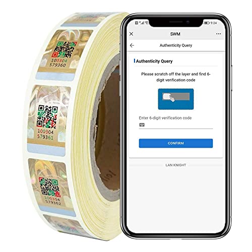 SWMTJTECH Anti-Fälschungs-Etiketten, 1000 Einheiten, QR-Code-Aufkleber, Sicherheitsetiketten, zum Abkratzen, Anti-Fake, Seriennummernüberprüfung, echte Etikettenaufkleber von SWMTJTECH