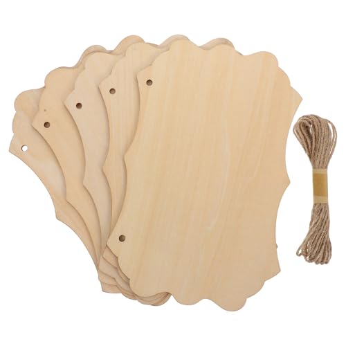 SWOOMEY 1 Set Holzschild zum Aufhängen: Dekoratives Blankoschild zum Basteln und als Heimdekoration. Holzbrett mit Seil zur Anbringung an Hochzeiten, Feiertagen und Einweihungsfeiern. von SWOOMEY