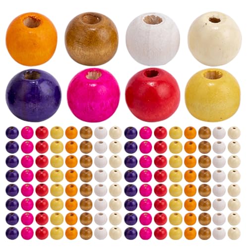 SWOOMEY 1 Set mehrfarbige Holzperlen: Runde Holz-Abstandsperlen, DIY-Schmuckherstellung, Girlanden-Bastelbedarf – bunte Holzanhänger SWOOMEY 1 Set mehrfarbige Holzperlen: Runde Holz-Abstandsperlen, DIY-Schmuckherstellung, Girlanden-Bastelbedarf – bunte Holzanhänger von SWOOMEY