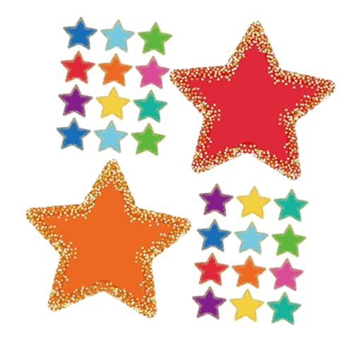 SWOOMEY 108 Blatt Teiliges Stern Ausschnitt mit Buntem Rand Langlebiges Kartonpapier für Pinnwand und Klassenzimmerdekorationen Klebepunkten für Diy Bastelprojekte und Schulprojekte von SWOOMEY