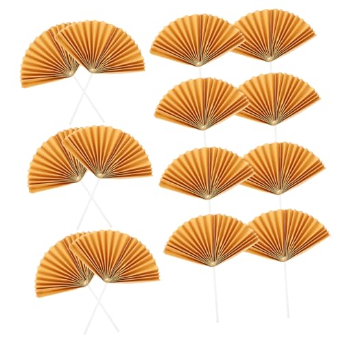 SWOOMEY 16 Stück Teiliges Cake Topper mit Papierfächern Dekorative Tortendeko für Geburtstagskuchen und Muffins Leichte Party Cupcake Inserts in Gold Einfach zu Verwenden Festliche SWOOMEY 16 Stück Teiliges Cake Topper mit Papierfächern Dekorative Tortendeko für Geburtstagskuchen und Muffins Leichte Party Cupcake Inserts in Gold Einfach zu Verwenden Festliche von SWOOMEY