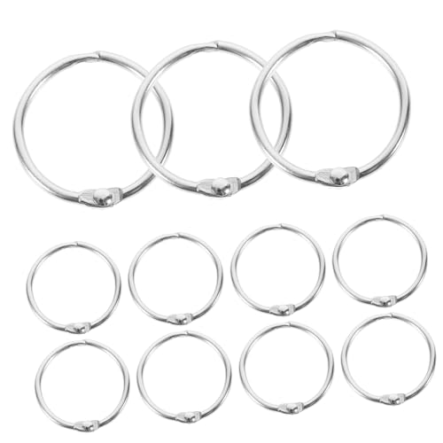 SWOOMEY 20 Stück Metall Buchringe zum Binden Stabile Offene Binder Ringe für Karteikarten Notizbücher Scrapbooking DIY Kalender Zubehör Rostfrei und Langlebig von SWOOMEY