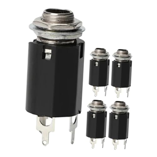 SWOOMEY 5 Stück Gitarrenbuchse Steckdose für E-Gitarre passende gitarre Schlüssel Patch steckdosen Steckdose für Musikinstrumente Metallbuchsen für Gitarre Plastik Black SWOOMEY 5 Stück Gitarrenbuchse Steckdose für E-Gitarre passende gitarre Schlüssel Patch steckdosen Steckdose für Musikinstrumente Metallbuchsen für Gitarre Plastik Black von SWOOMEY