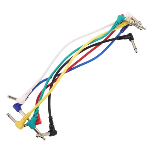 SWOOMEY 6 Stück Elektrische Gitarren Patchkabel Robuste Audioverbindung mit Stecker für Gitarren und Bass für Studio und Live Performances von SWOOMEY