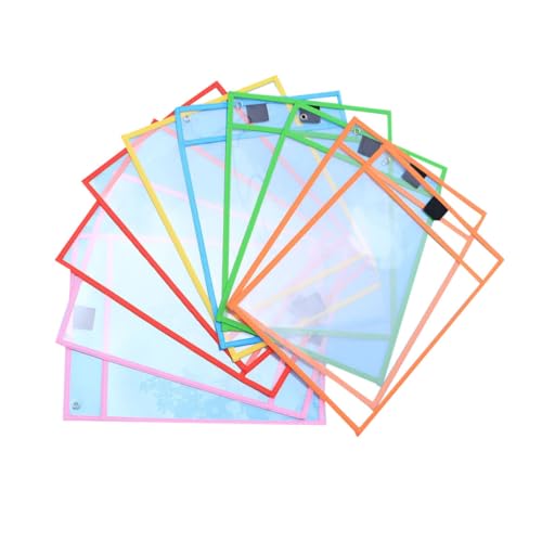 SWOOMEY 8 Stück Teiliges Wiederverwendbare Trocken Abwischbare PVC File Pockets mit Transparenten Blattschutzhüllen Schmutzabweisend für Schüler und Büroorganisation SWOOMEY 8 Stück Teiliges Wiederverwendbare Trocken Abwischbare PVC File Pockets mit Transparenten Blattschutzhüllen Schmutzabweisend für Schüler und Büroorganisation von SWOOMEY