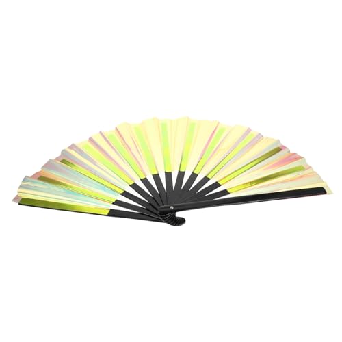 SWOOMEY Chinesischer Faltbarer Handfächer aus PVC mit Bambusgestell Holografisch Schimmernd Leichter Faltventilator für Damen Bühnenperformance Party Hochzeit und Tanzdekoration SWOOMEY Chinesischer Faltbarer Handfächer aus PVC mit Bambusgestell Holografisch Schimmernd Leichter Faltventilator für Damen Bühnenperformance Party Hochzeit und Tanzdekoration von SWOOMEY
