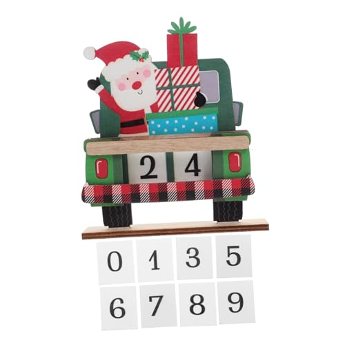 SWOOMEY Holz Santa Block Adventskalender mit Countdown Weihnachtsdeko Interaktives Symbol Festliche Tischdekoration Robustes Design für Unvergessliche Feiertage für Winterfeiern von SWOOMEY