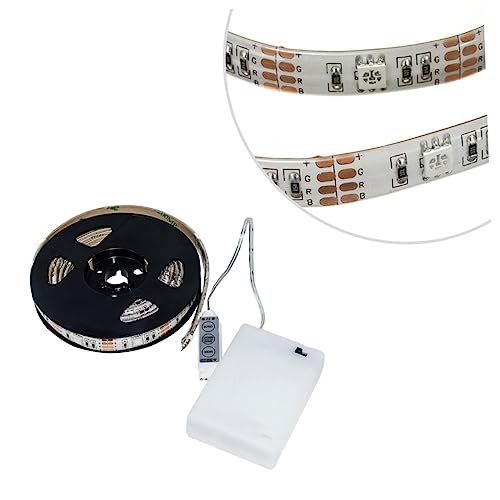 SWOOMEY Rgb LED Strip Light Kit Flexibles Seillicht mit Multi Farben Batteriebetrieben für Schlafzimmer Wohnzimmer Tv Schreibtisch und Bücherregal von SWOOMEY