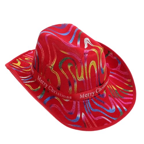 SWOOMEY Weihnachtsmützen Weihnachtsmannmütze Modischer Aufdruck Roter Cowboyhut Western-Weihnachtsmannmütze für Feiertagsveranstaltungen SWOOMEY Weihnachtsmützen Weihnachtsmannmütze Modischer Aufdruck Roter Cowboyhut Western-Weihnachtsmannmütze für Feiertagsveranstaltungen von SWOOMEY