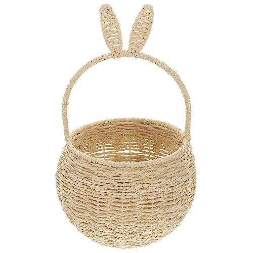 SWOOMEY Wickelkorb mit Griff im Hasenohren Design Handgefertigter Geflochtener Aufbewahrungskorb für Süßigkeiten und Blumen Multifunktionaler Dekorationskorb für Wohnzimmer Schlafzimmer SWOOMEY Wickelkorb mit Griff im Hasenohren Design Handgefertigter Geflochtener Aufbewahrungskorb für Süßigkeiten und Blumen Multifunktionaler Dekorationskorb für Wohnzimmer Schlafzimmer von SWOOMEY