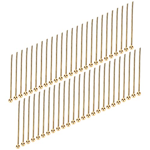 Craft Kugelkopfstifte, Gold 50 Stück Kugelkopfstifte für Made Beads Anhänger für DIY-Zubehör(25mm) von SWOQ