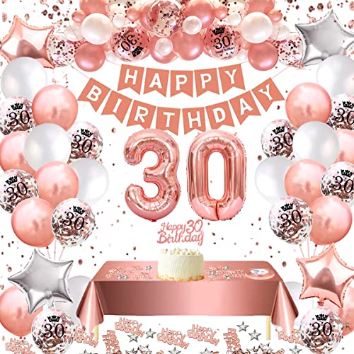 30 Geburtstag Deko,30 Geburtstag Frauen,Deko 30 Geburtstag Frau mit Happy Birthday Girlande Rose Gold Latex Luftballons Konfetti Ballons Sterne Folienballons Tischdecke Tortendeko für Frau 30 Geburtstag Deko,30 Geburtstag Frauen,Deko 30 Geburtstag Frau mit Happy Birthday Girlande Rose Gold Latex Luftballons Konfetti Ballons Sterne Folienballons Tischdecke Tortendeko für Frau von SWPEED
