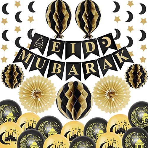 Ramadan Deko Eid Mubarak Dekoration, Umrah Mubarak Deko Schwarze Goldene Ramadan Dekoration,Eid Mubarak Banner,Mond Sterne Girlande,Ramadan Mubarak Luftballons,für Muslim Ramazan Islamische Deko Ramadan Deko Eid Mubarak Dekoration, Umrah Mubarak Deko Schwarze Goldene Ramadan Dekoration,Eid Mubarak Banner,Mond Sterne Girlande,Ramadan Mubarak Luftballons,für Muslim Ramazan Islamische Deko von SWPEED