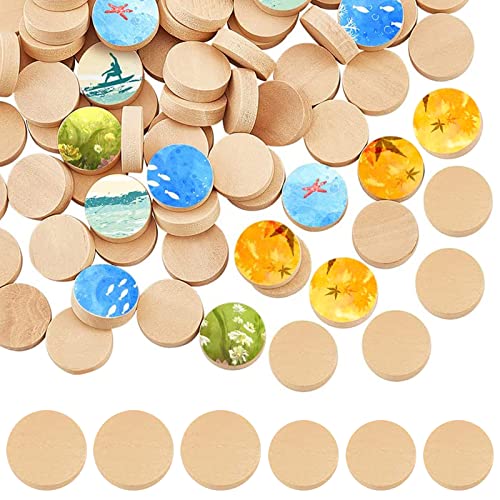 200 Stück 20mm Holzscheiben zum Basteln Deko Holzscheibe Circle 15mm Wooden Circles Baumscheiben DIY Basteln Circle Wooden Small Holzscheiben DIY Decor Für Heimwerker-Malerei, Hochzeit von SWRCEYJH