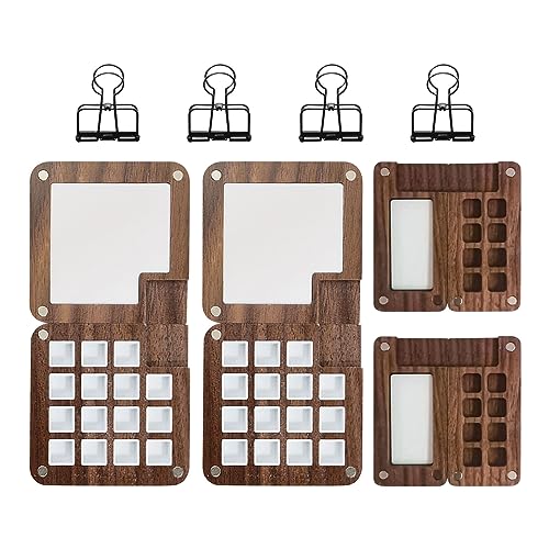 SWTHM Mini aus Holz, 8 Gitter + 15 Fächer, tragbare Aquarell-Palette mit 4 Halteklammern, magnetische Acrylfarben-Mischpalette, für Outdoor-Malerei, Skizzieren SWTHM Mini aus Holz, 8 Gitter + 15 Fächer, tragbare Aquarell-Palette mit 4 Halteklammern, magnetische Acrylfarben-Mischpalette, für Outdoor-Malerei, Skizzieren von SWTHM