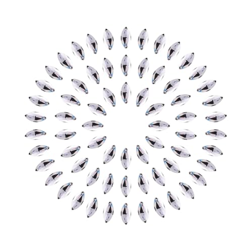SWTHONY 5 x 10 transparente Strasssteine in Pferdeaugenform zum Aufnähen, 84 Stück Kristallglas-Edelsteine, versilbert, flache Rückseite, mit 2 Löchern für Bastelarbeiten, Kleidung, Stoff SWTHONY 5 x 10 transparente Strasssteine in Pferdeaugenform zum Aufnähen, 84 Stück Kristallglas-Edelsteine, versilbert, flache Rückseite, mit 2 Löchern für Bastelarbeiten, Kleidung, Stoff von SWTHONY