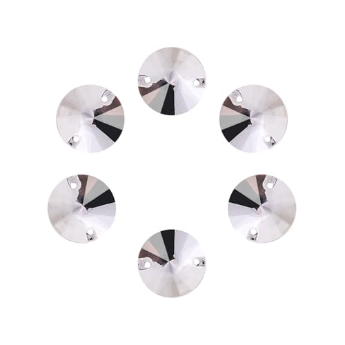 SWTHONY Transparente runde Strasssteine zum Aufnähen, 16 mm, zum Basteln, 32 Stück, Kristallglas-Edelsteine, versilbert, flache Rückseite, Juwelen mit 2 Löchern für Bastelarbeiten, Kleidung, Stoff SWTHONY Transparente runde Strasssteine zum Aufnähen, 16 mm, zum Basteln, 32 Stück, Kristallglas-Edelsteine, versilbert, flache Rückseite, Juwelen mit 2 Löchern für Bastelarbeiten, Kleidung, Stoff von SWTHONY