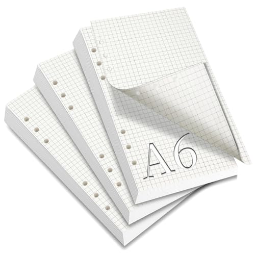 SWTYExt 3 Packungen A6 Nachfüllpapier Kariert, 180 Blätter 6 Löcher A6 Nachfüllbare Refill Paper A6 Papier Nachfülleinlagen Ringbucheinlagen für A6 Notizbuch Skizze Tagbuch Malerei Bullet Journal SWTYExt 3 Packungen A6 Nachfüllpapier Kariert, 180 Blätter 6 Löcher A6 Nachfüllbare Refill Paper A6 Papier Nachfülleinlagen Ringbucheinlagen für A6 Notizbuch Skizze Tagbuch Malerei Bullet Journal von SWTYExt