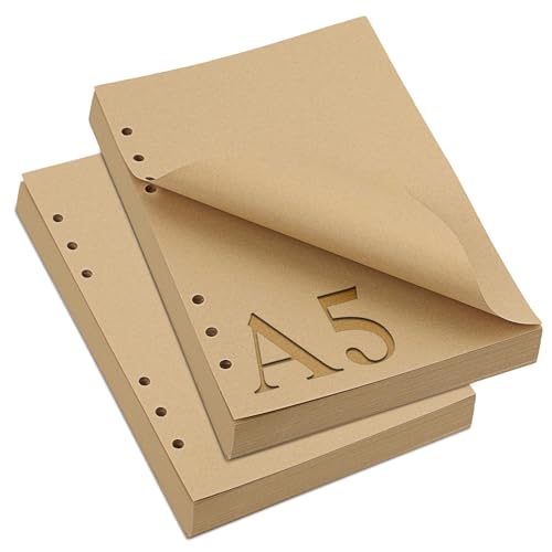 SWTYExt A5 Nachfüllpapier Blanko 160 Blatt/320 Seiten Ringbuch a5 Nachfüllbar Kraftpapier A5 Papier 6 Loch Ringbucheinlagen 2 Pack Nachfüllbar Notizpapier Refill Paper für Notizbuch Planer Tagbuch SWTYExt A5 Nachfüllpapier Blanko 160 Blatt/320 Seiten Ringbuch a5 Nachfüllbar Kraftpapier A5 Papier 6 Loch Ringbucheinlagen 2 Pack Nachfüllbar Notizpapier Refill Paper für Notizbuch Planer Tagbuch von SWTYExt