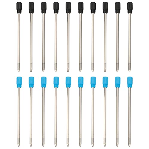 SWYSGS 10pcs schwarze Kugelschreiber Nachfüllungen und 10pcs blaue Kugelschreiber Nachfüllungen, austauschbare Kugelschreiber Nachfüllungen, 1mm mittlere Spitze von SWYSGS