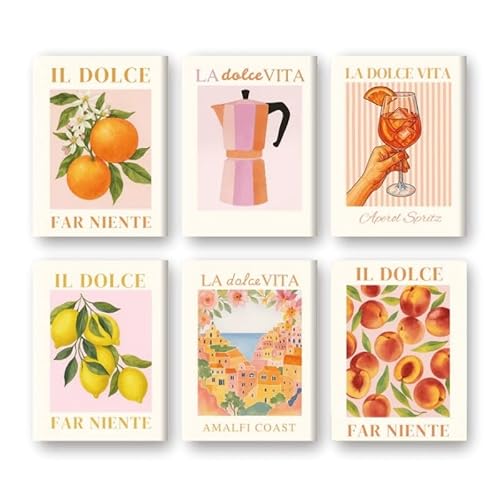 SWZEC Malen nach Zahlen – 6 Mini-Gemälde | Italienische ''Dolce Vita'' Set(MPB106,mit Rahmen) von SWZEC